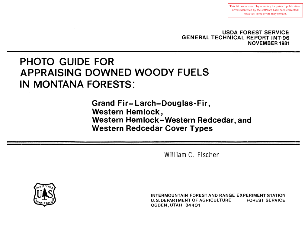 Photo Guide for Appraising Downed Woody Fuels in Montana Forests