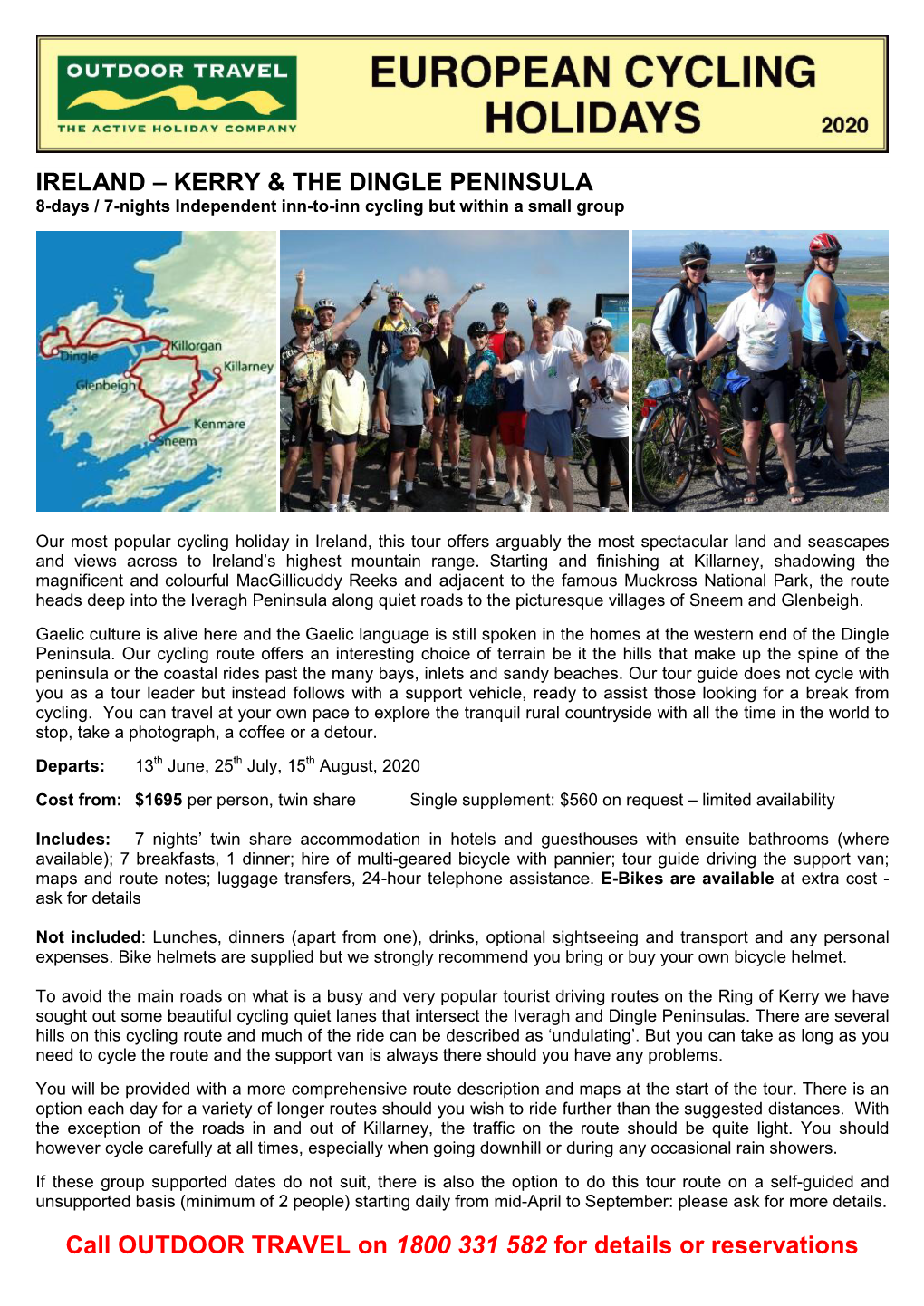 Ireland Kerry & Dingle Peninsula Cycling