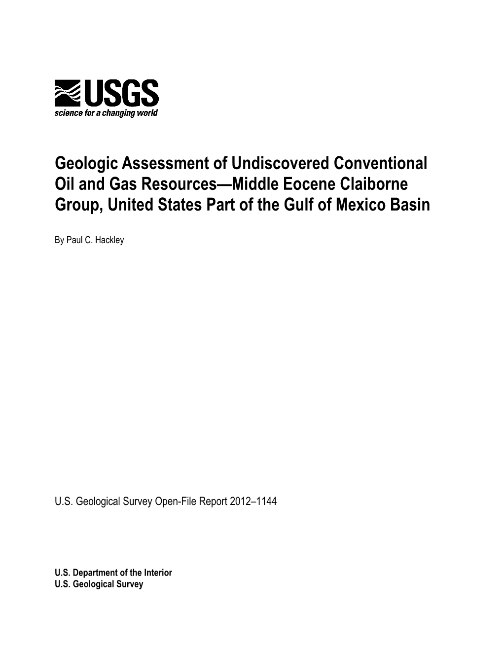 Middle Eocene Claiborne Group, United States Part of the Gulf of Mexico Basin