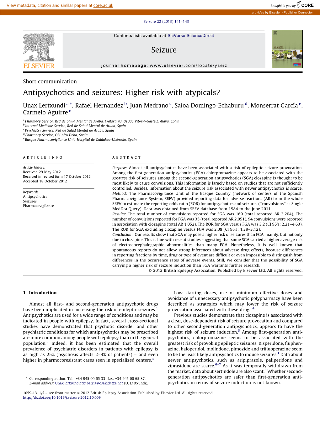 Antipsychotics and Seizures: Higher Risk with Atypicals?