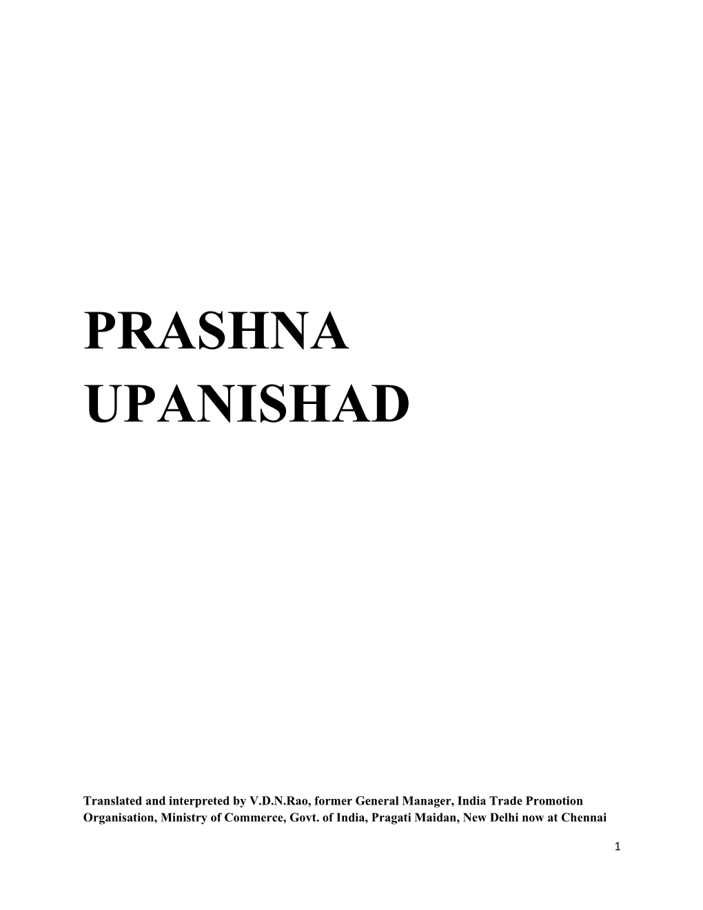 Prashna Upanishad