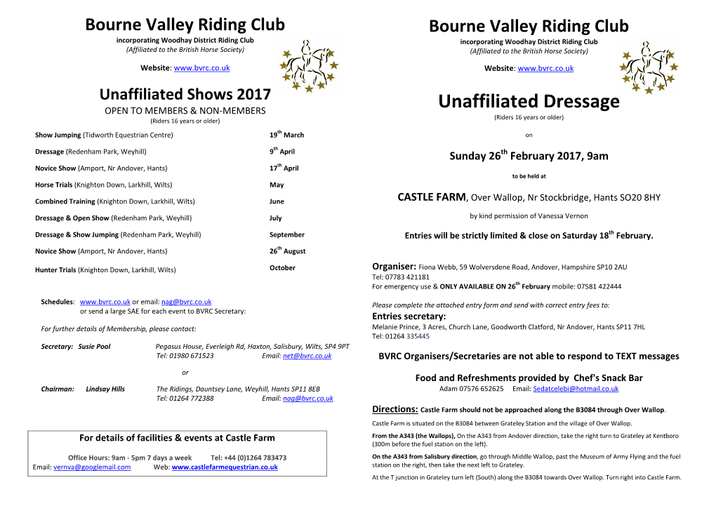 Unaffiliated Dressage (Riders 16 Years Or Older) (Riders 16 Years Or Older)