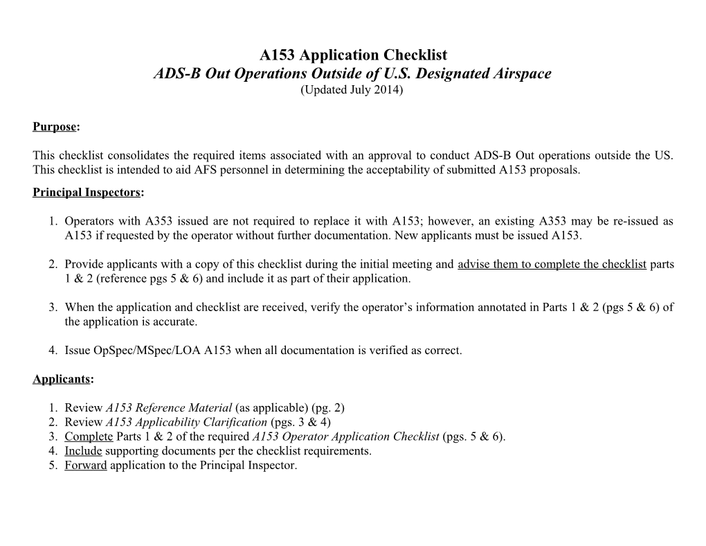 Hudson Bay ADS-B Application Matrix