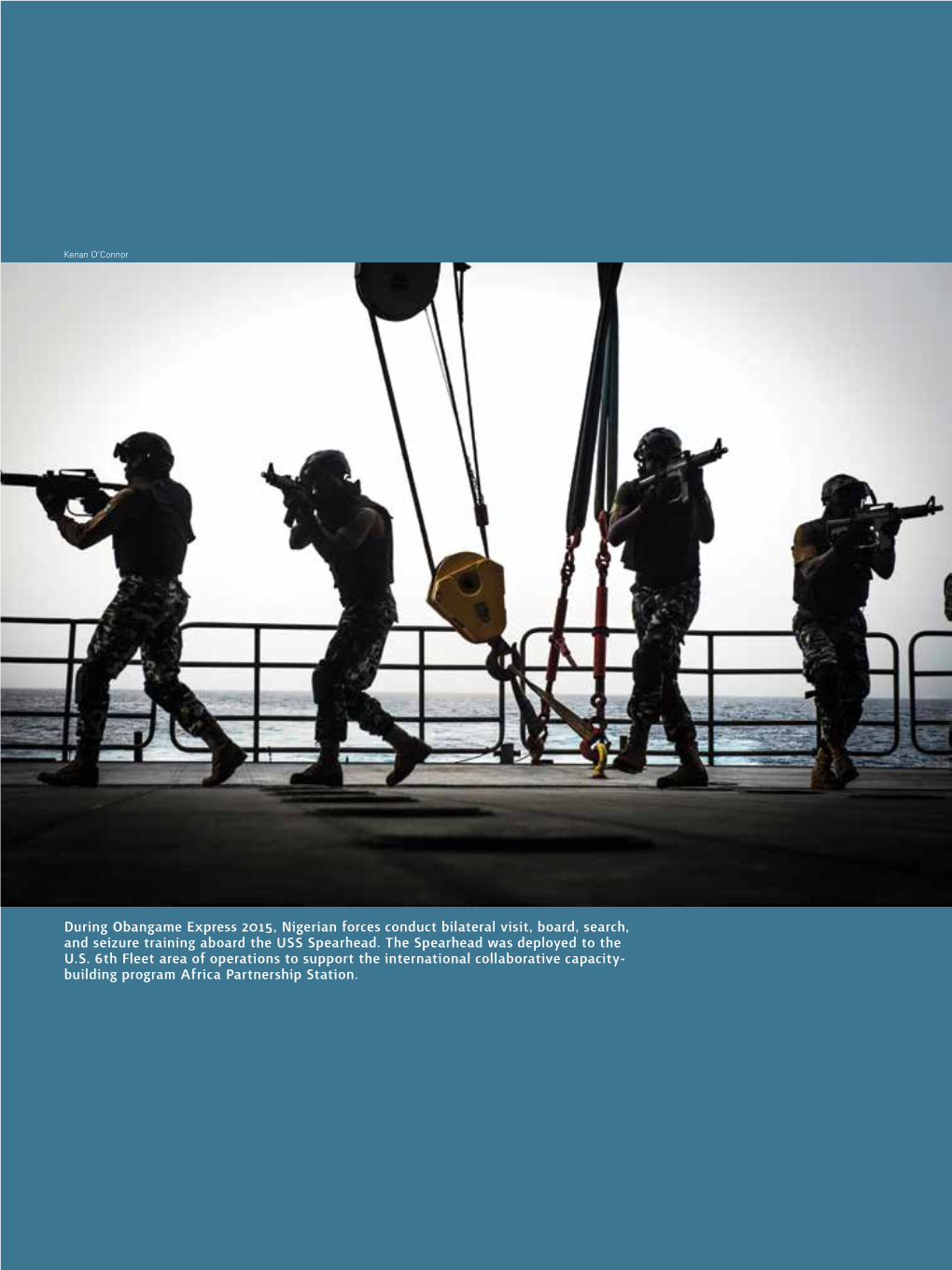 During Obangame Express 2015, Nigerian Forces Conduct Bilateral Visit, Board, Search, and Seizure Training Aboard the USS Spearhead