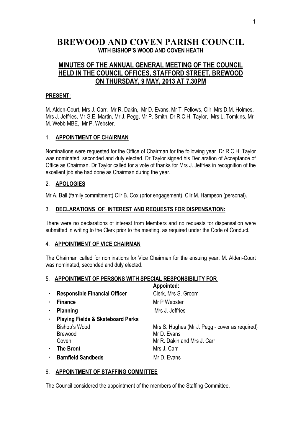 Brewood and Coven Parish Council with Bishop’S Wood and Coven Heath