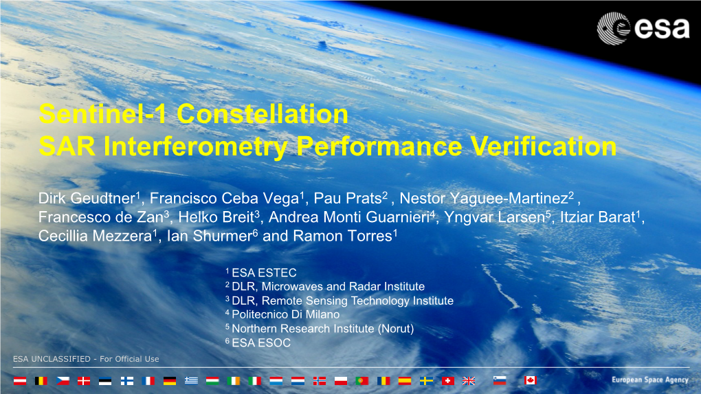 Sentinel-1 Constellation SAR Interferometry Performance Verification