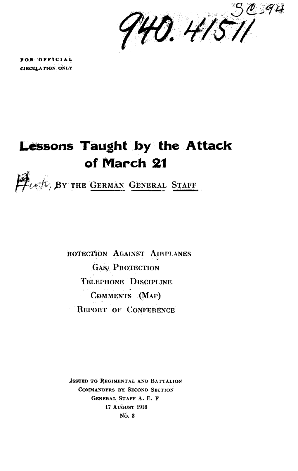Lessons Taught by the Attack of March 21