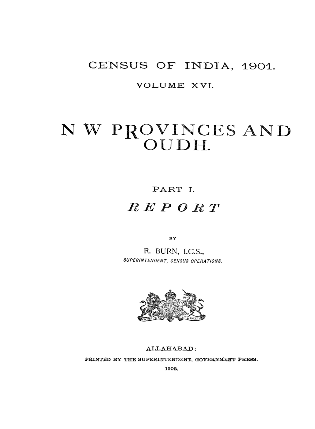 N. W.Provinces of Agra and Oudh, Vol-XVI, Uttar Pradesh