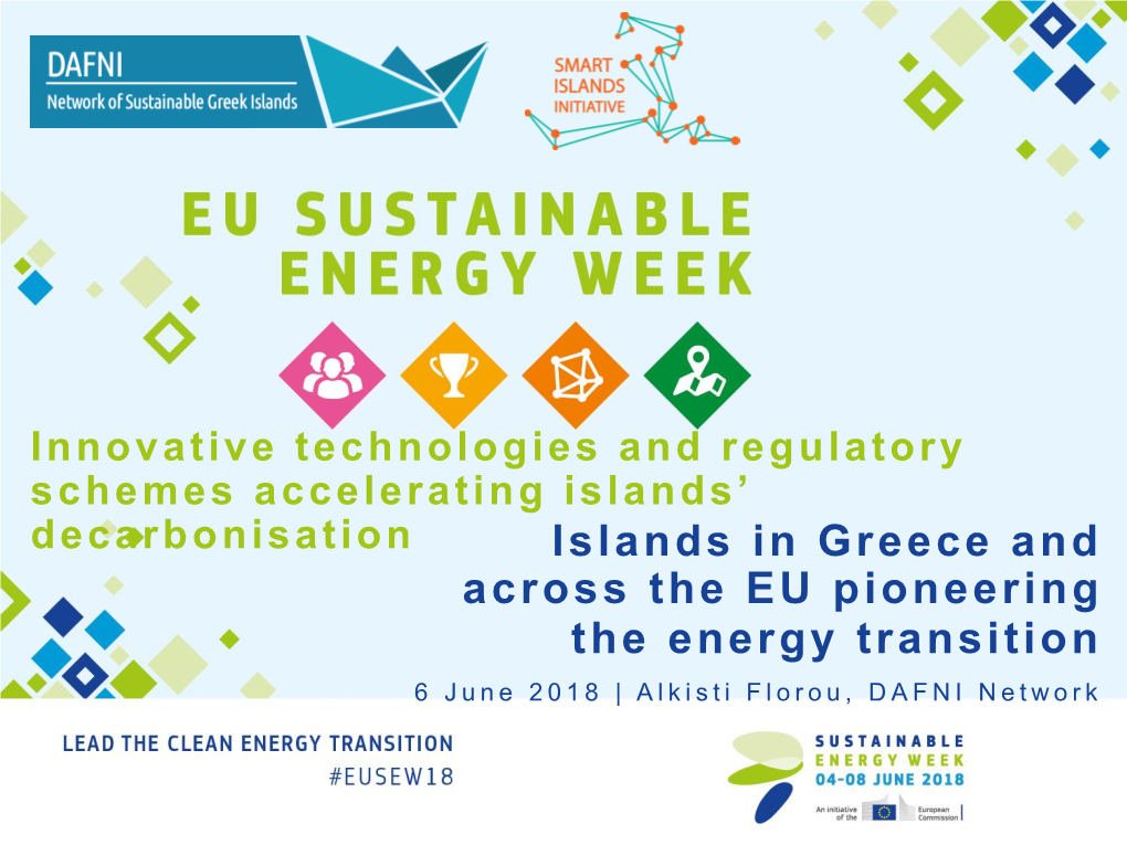 Islands in Greece and Across the EU Pioneering the Energy Transition A