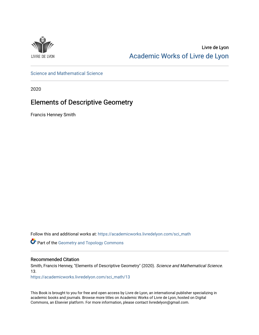 Elements of Descriptive Geometry