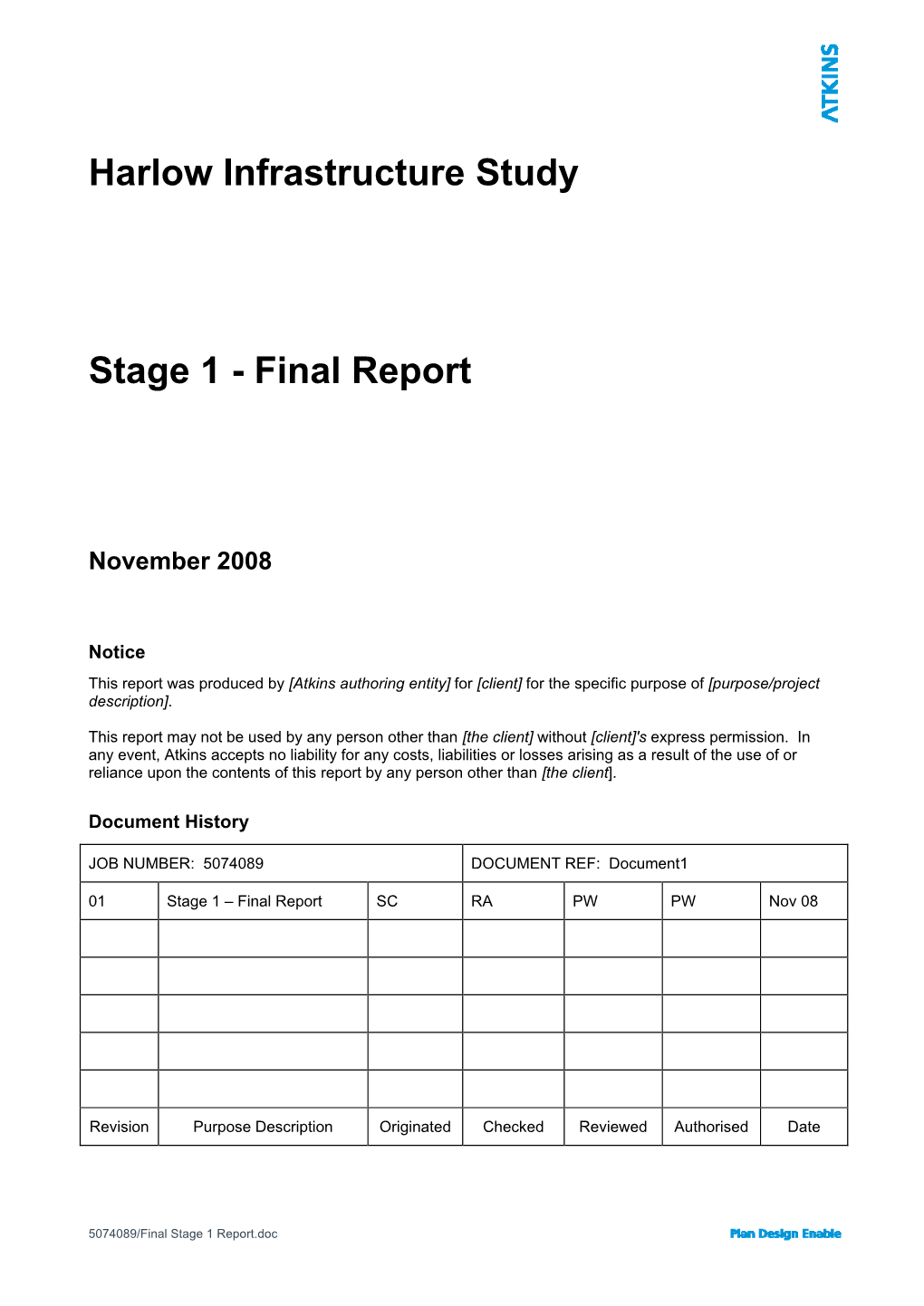 Harlow Infrastructure Study Stage 1