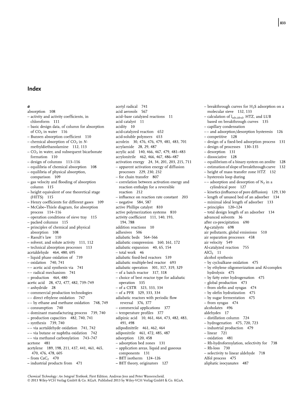 Basic Design Data, of Column for Absorption Of