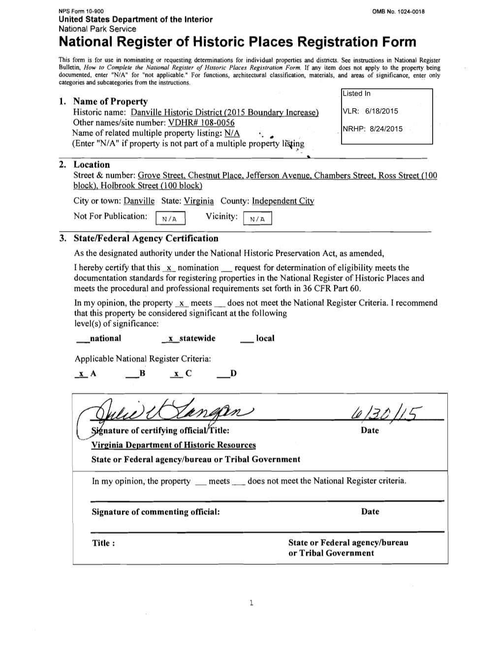 National Register of Historic Places Registration Form