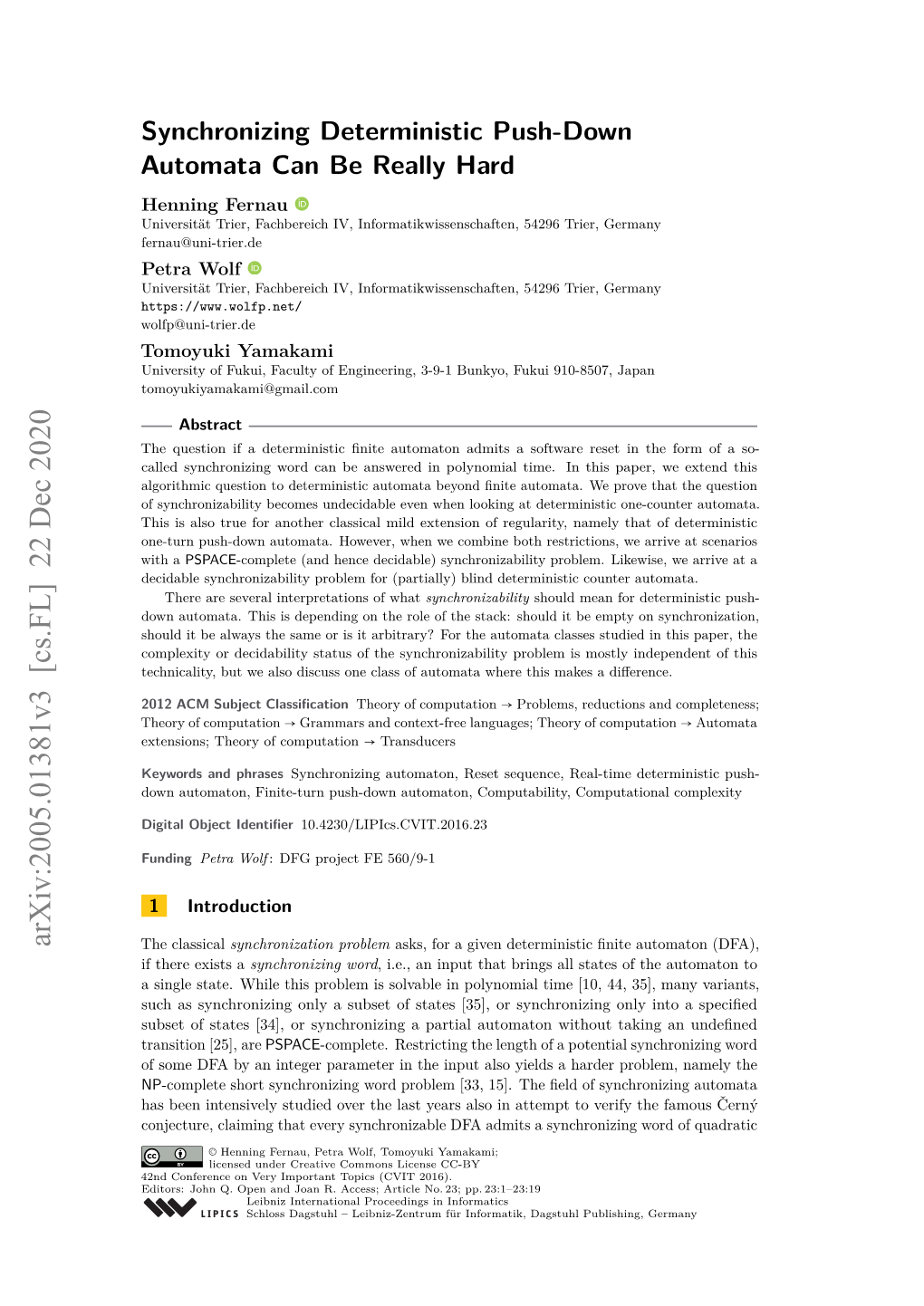 Synchronizing Deterministic Push-Down Automata Can