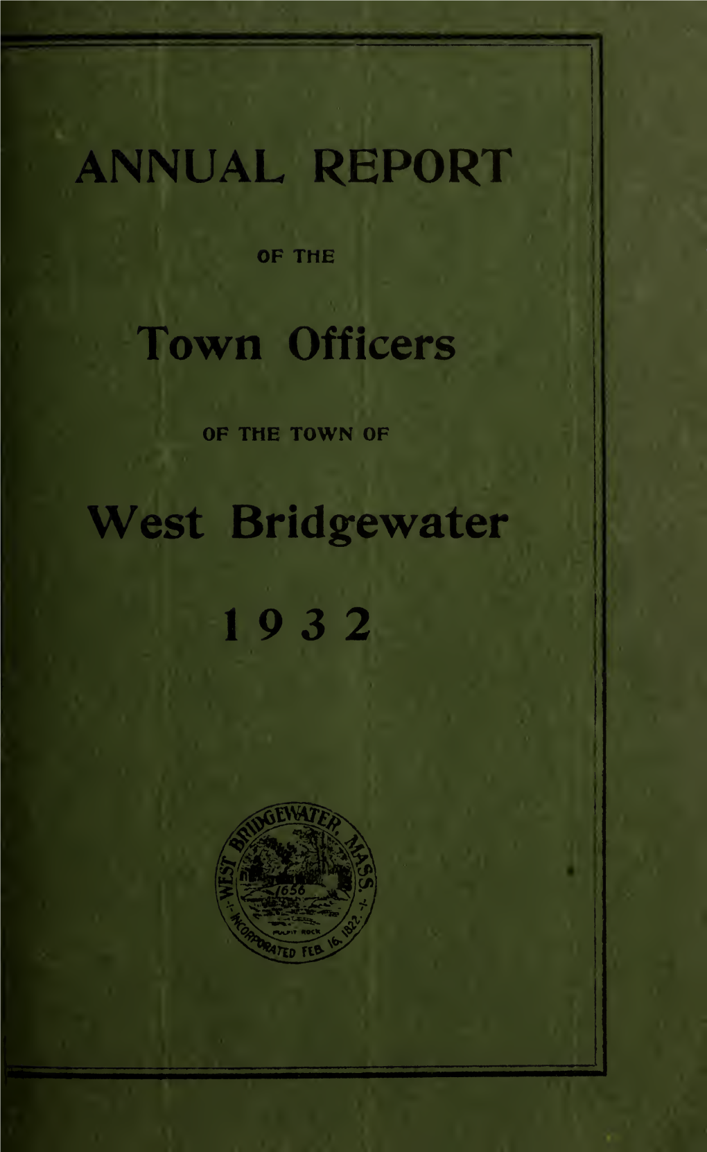 Annual Reports of the Selectmen, Overseers of the Poor, Town Clerk