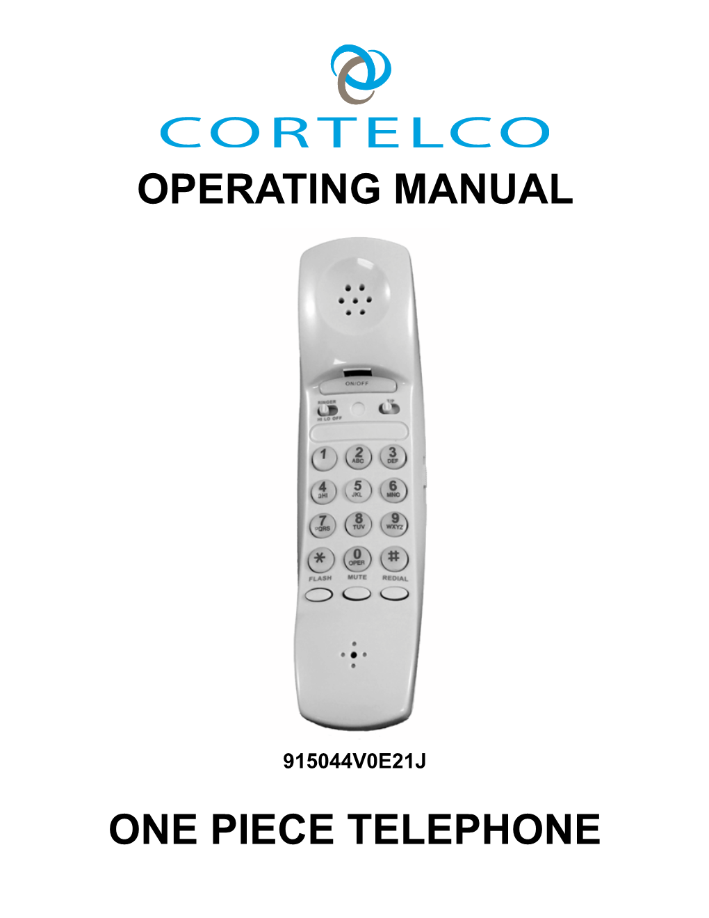 Operating Manual One Piece Telephone