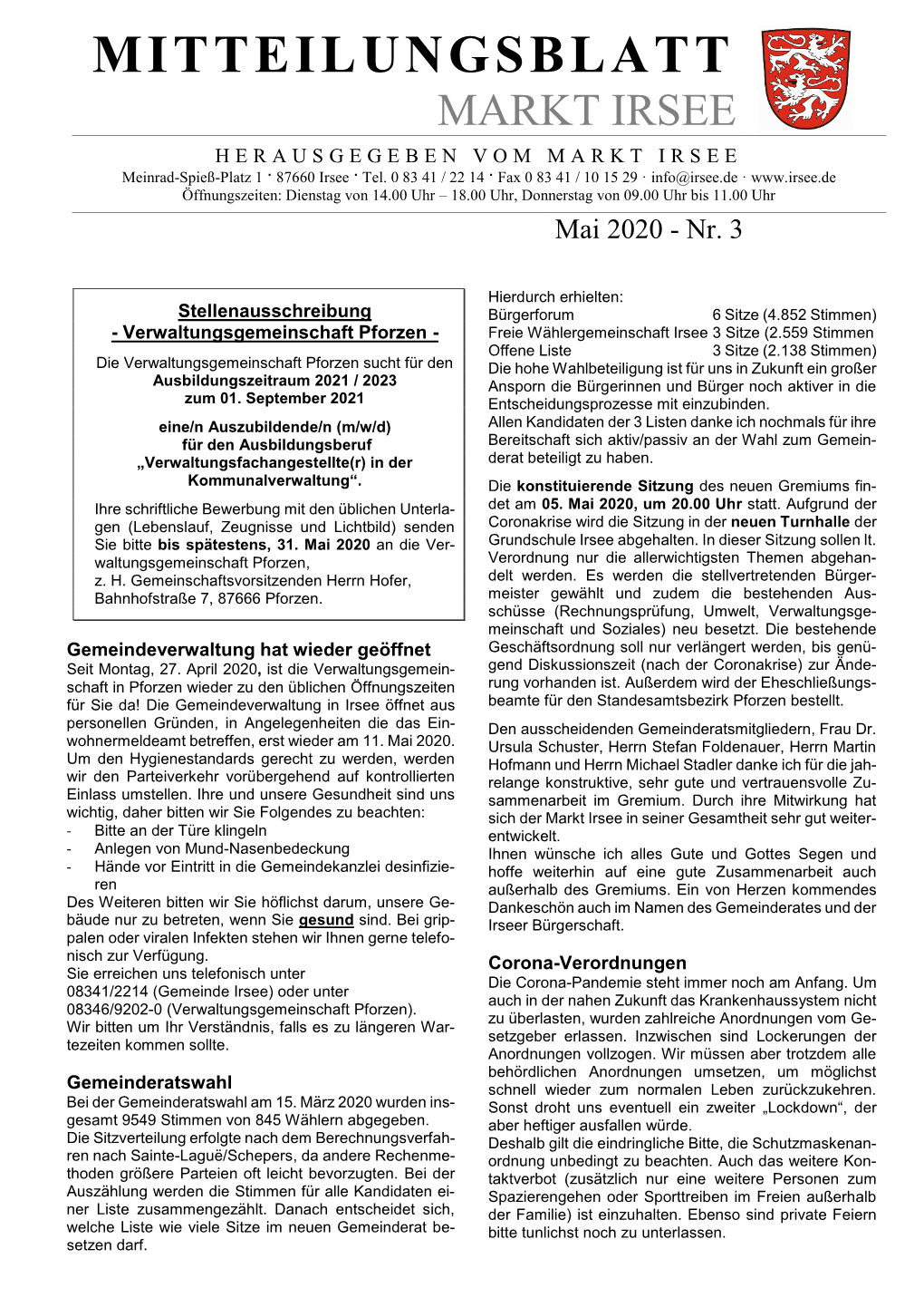 Mitteilungsblatt 3/2020