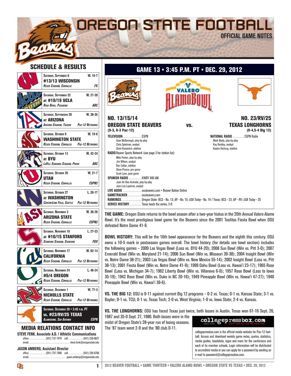 12-15 OSU Vs Texas Notes.Indd