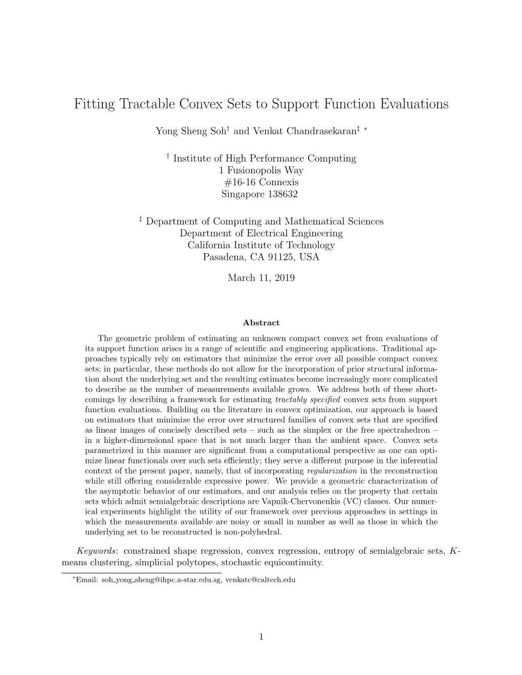 Fitting Tractable Convex Sets to Support Function Evaluations