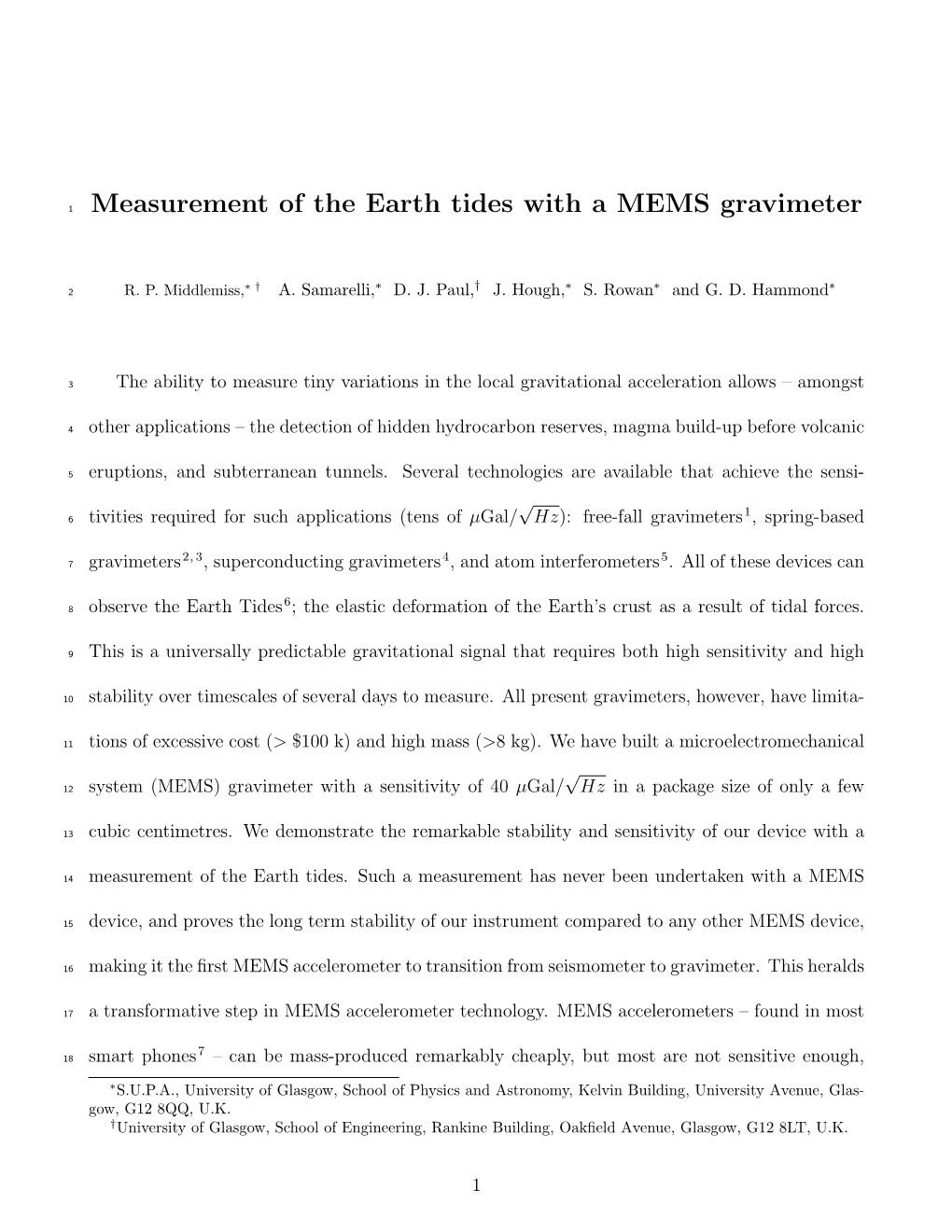 Measurement of the Earth Tides with a MEMS Gravimeter