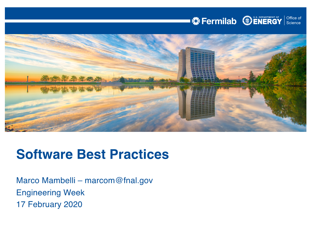 Software Best Practices