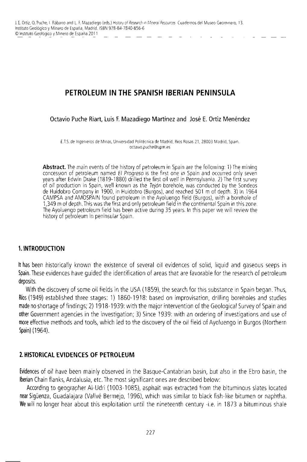 Petroleum in the Spanish Iberian Peninsula