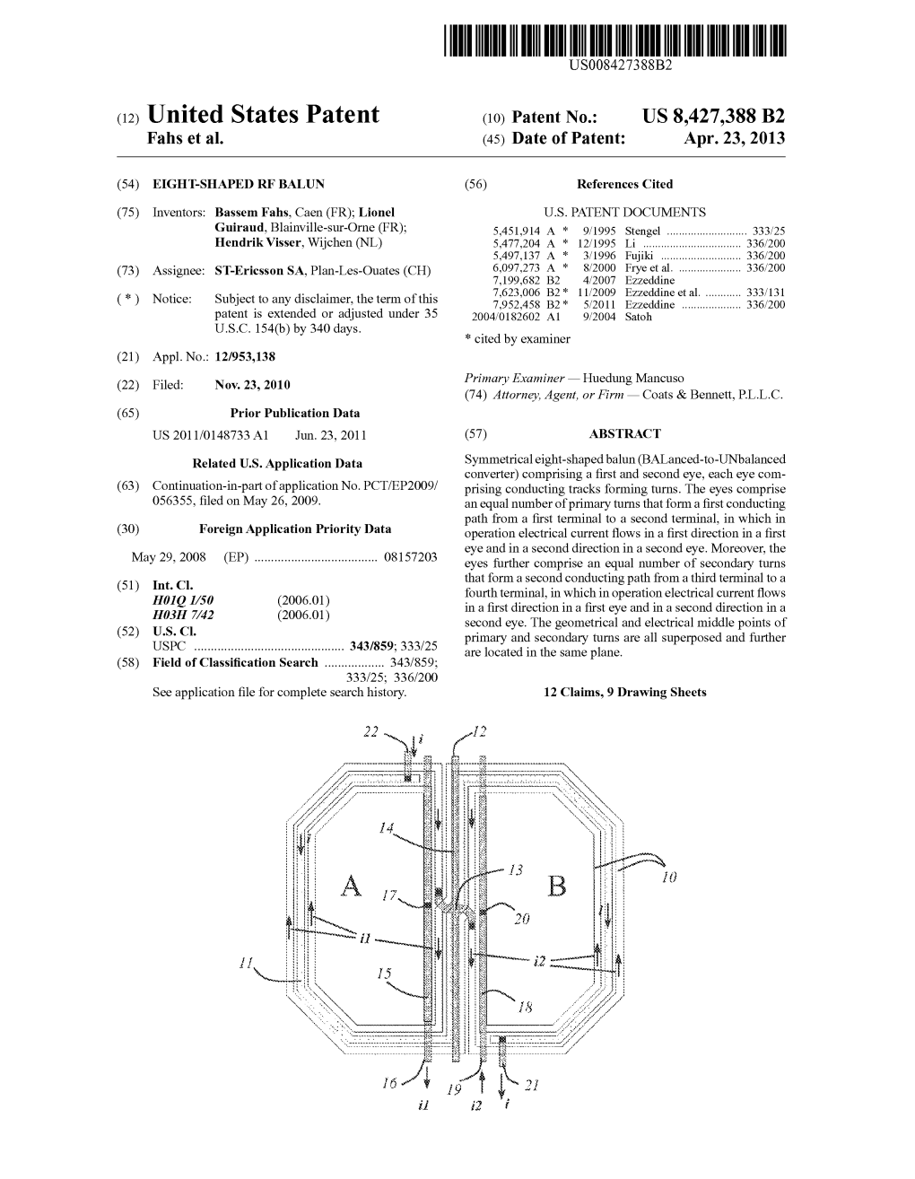 (12) United States Patent (10) Patent No.: US 8.427,388 B2 Fahs Et Al