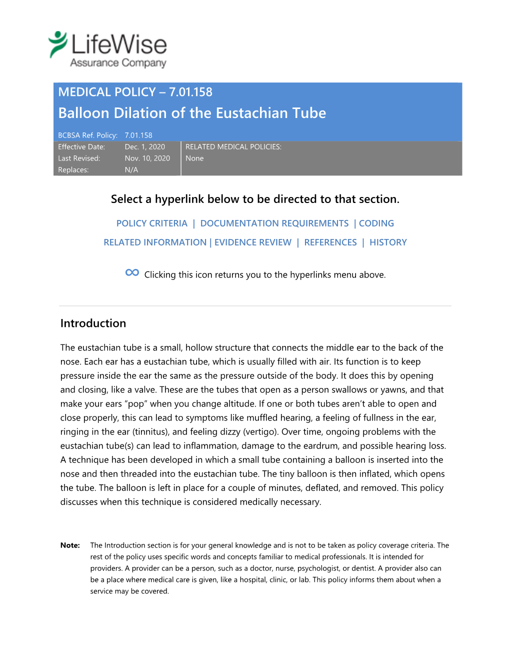 7.01.158 Balloon Dilation of the Eustachian Tube