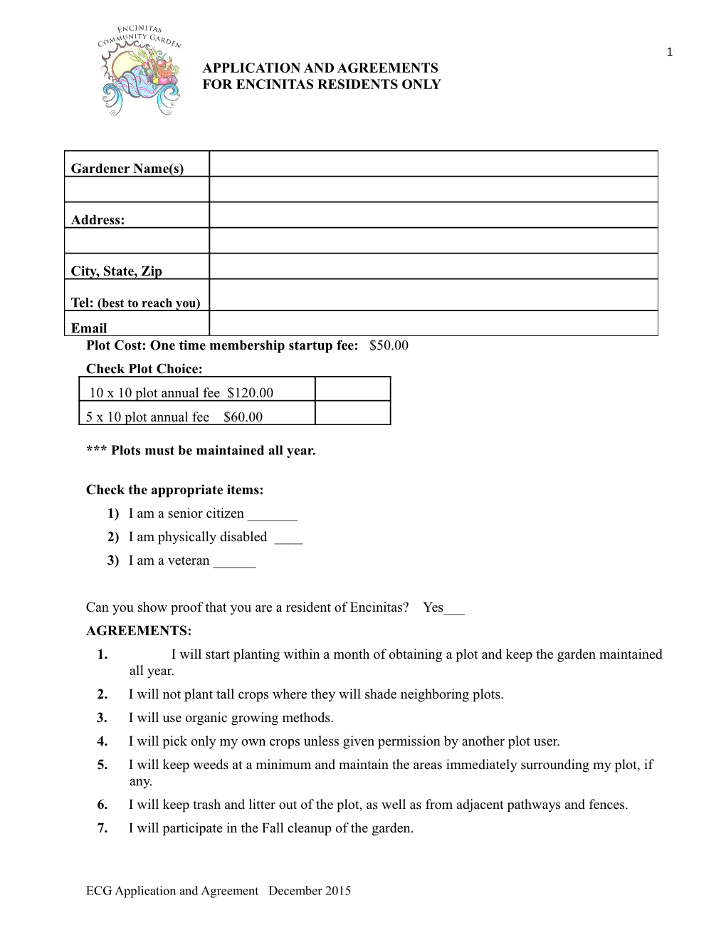 Application Form (Sample)