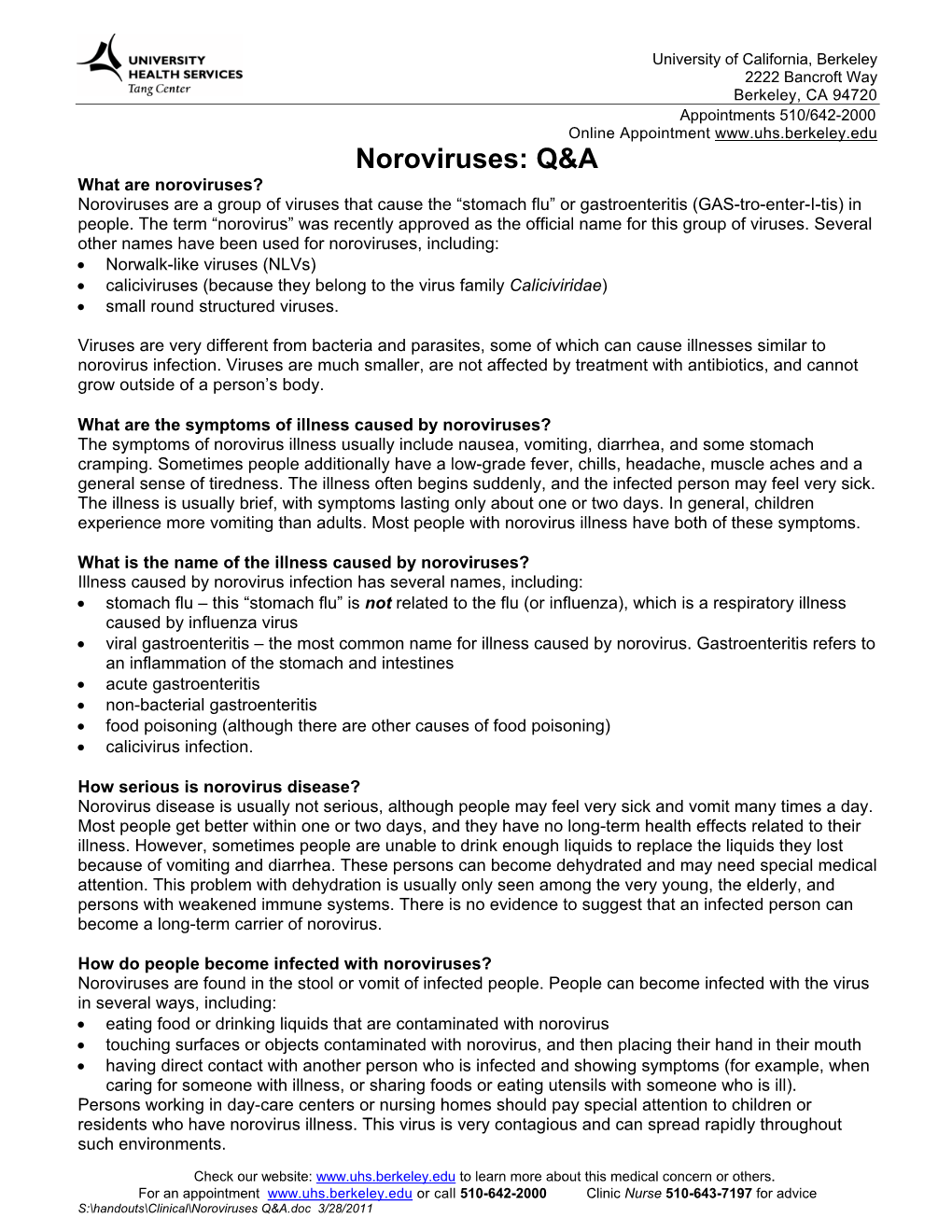 Noroviruses: Q&A