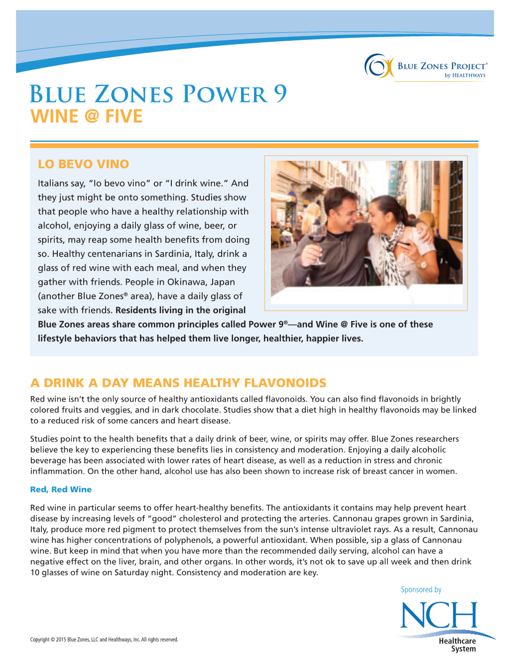 Blue Zones Power 9 WINE @ FIVE