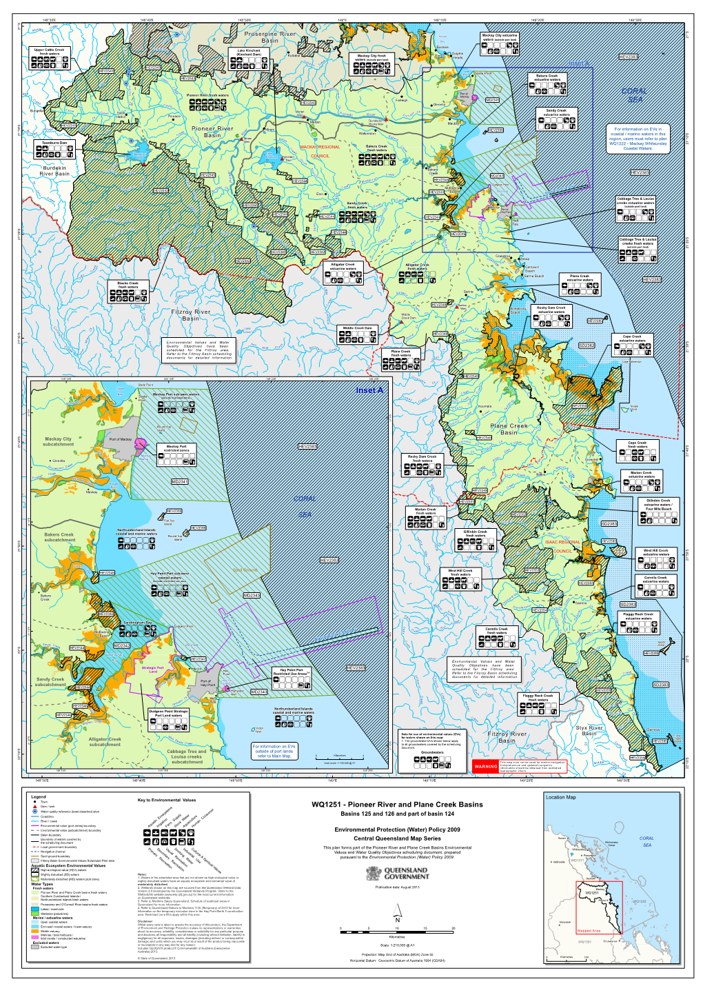 WQ1251 - Pioneer River and Plane Creek Basins Downs Mine Dam K ! R E Em E ! ! E T