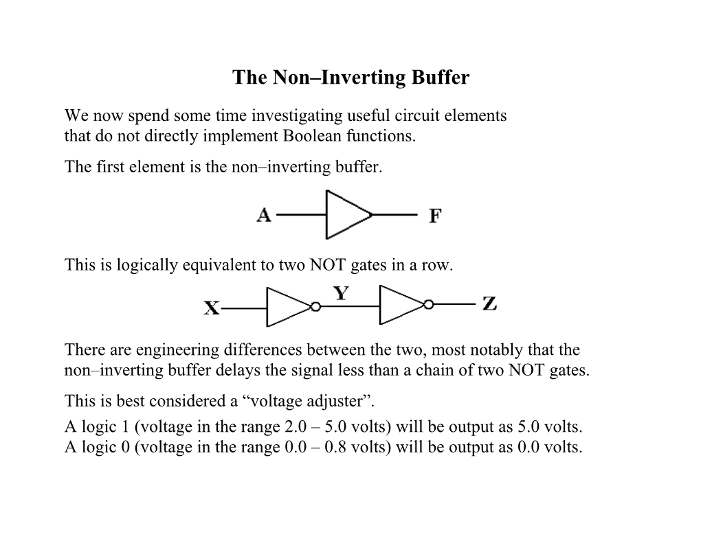 The Non Inverting Buffer