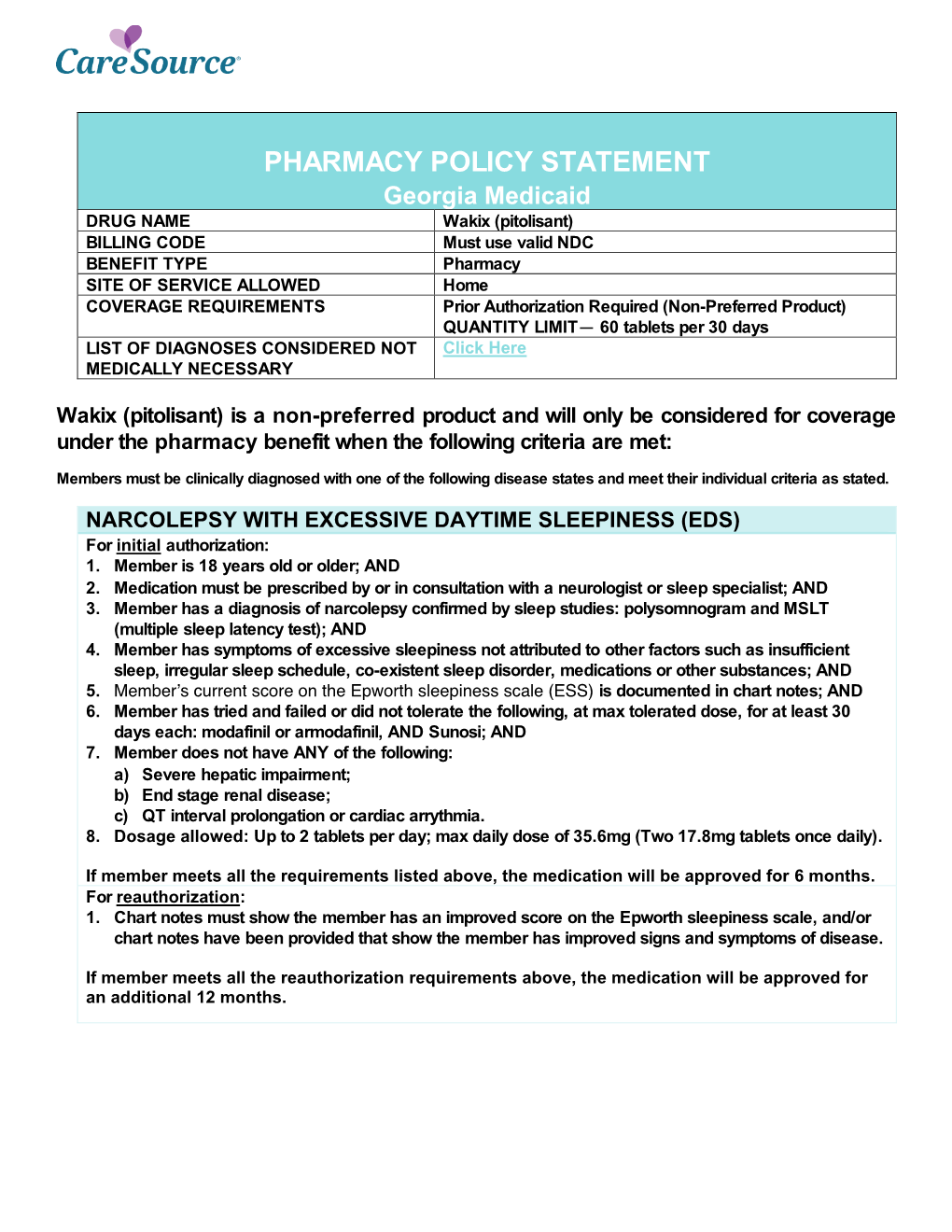 Pharmacy Policy Statement