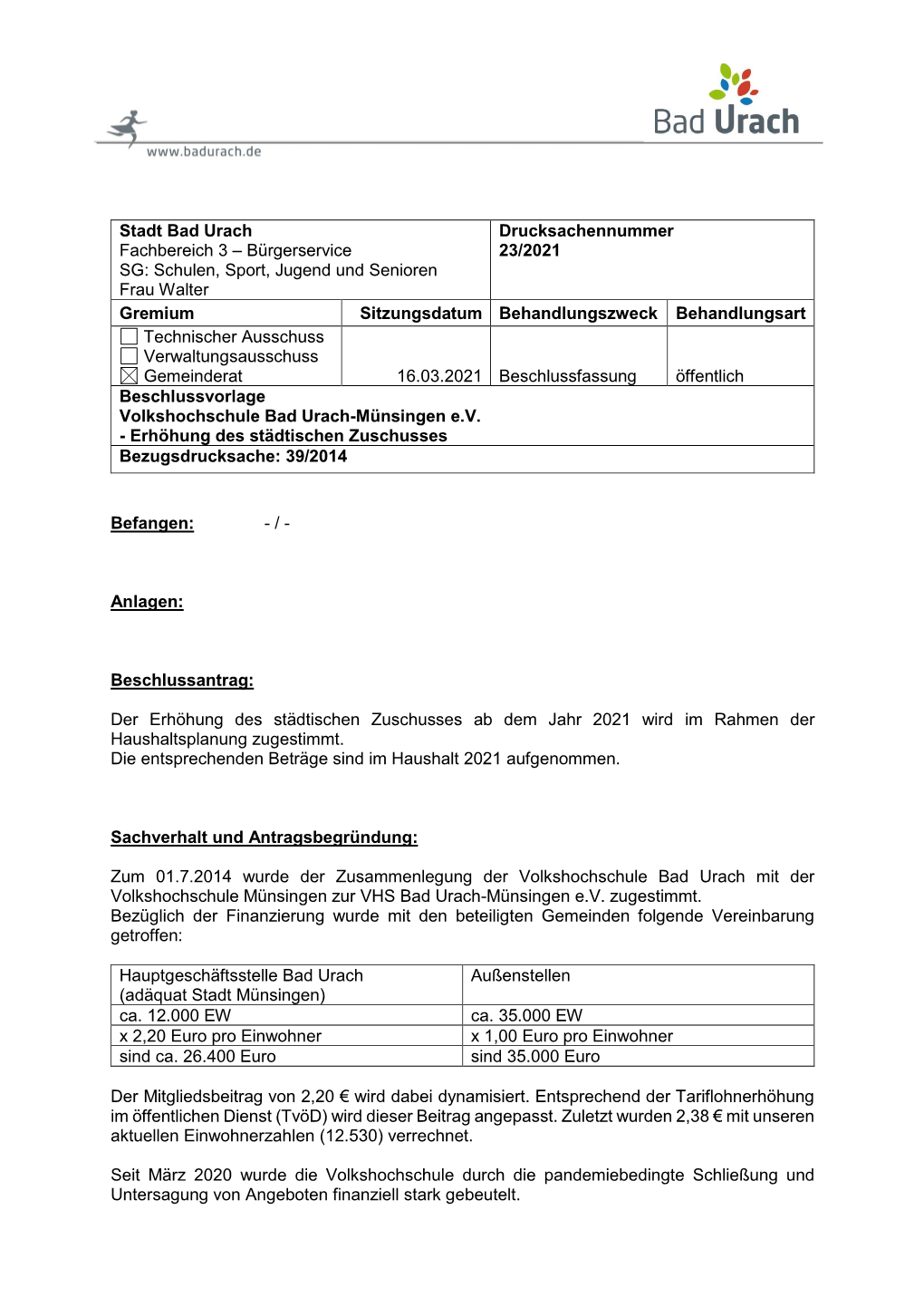 GR-Drucksache Nr. 23/2021