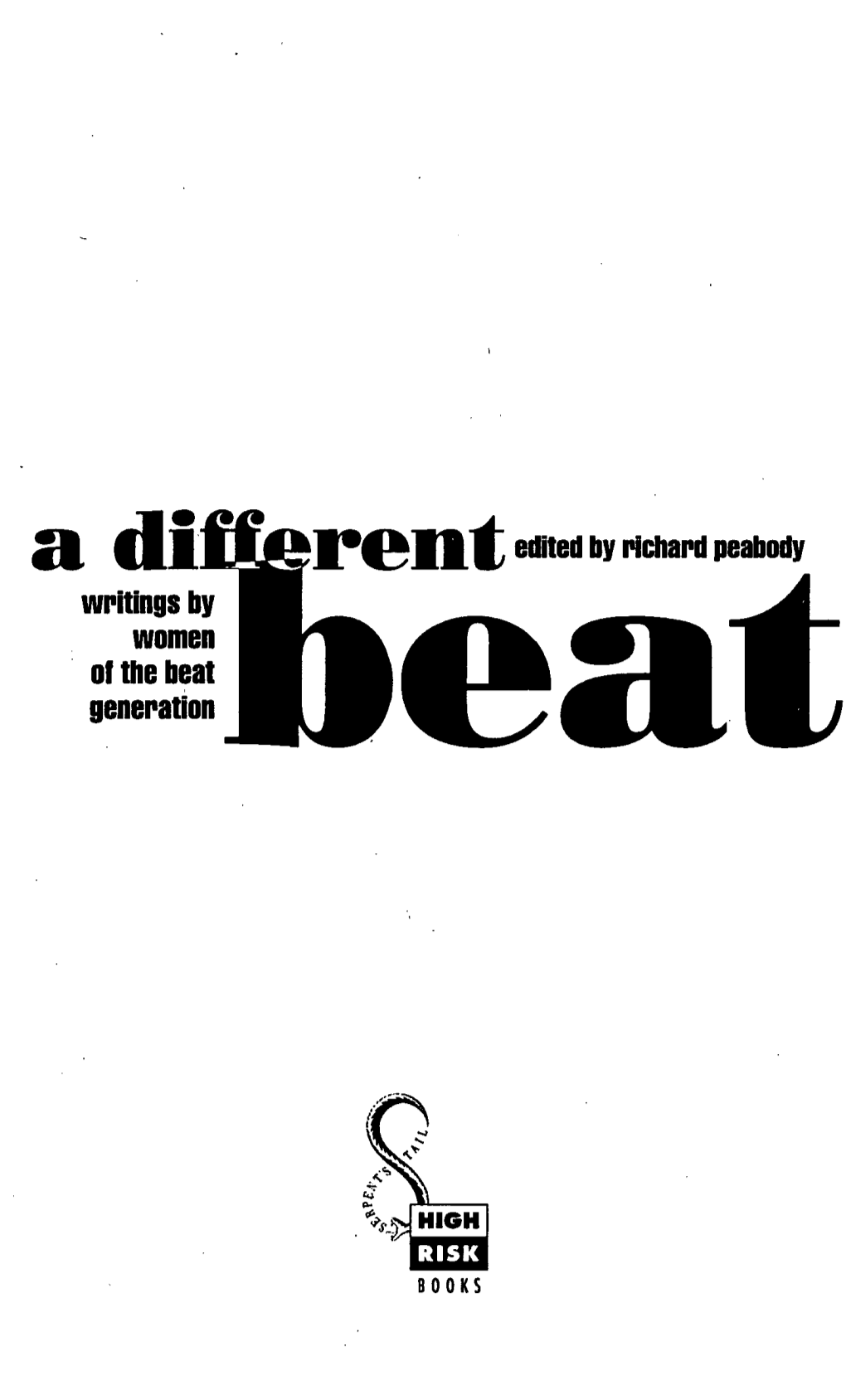 Writings by of the Beat Generation Edited by Richard Peabody