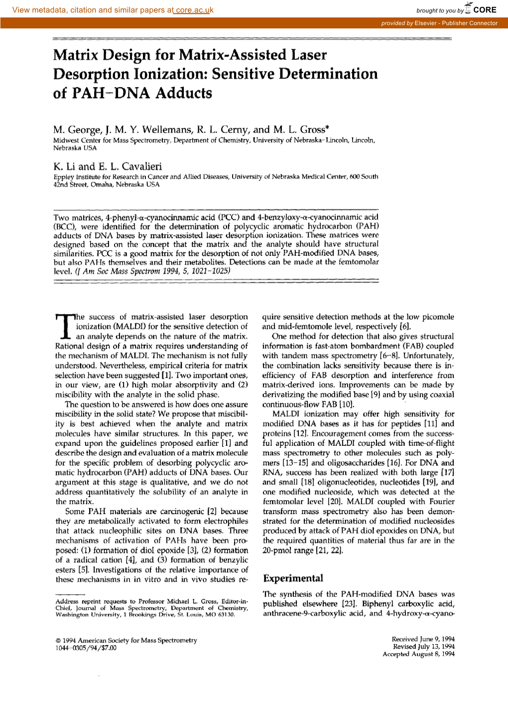 Sensitive Determination of PAH-DNA Adducts