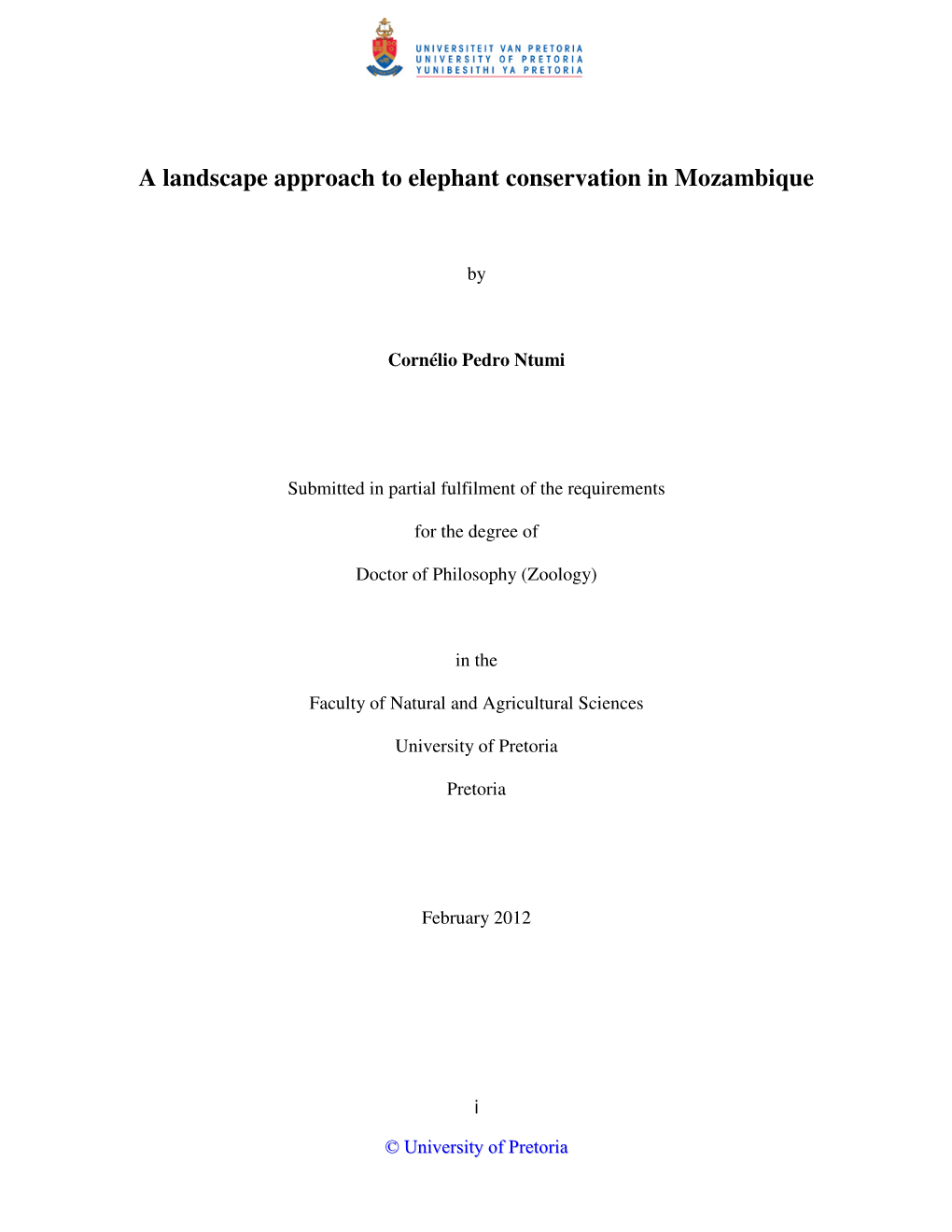 A Landscape Approach to Elephant Conservation in Mozambique