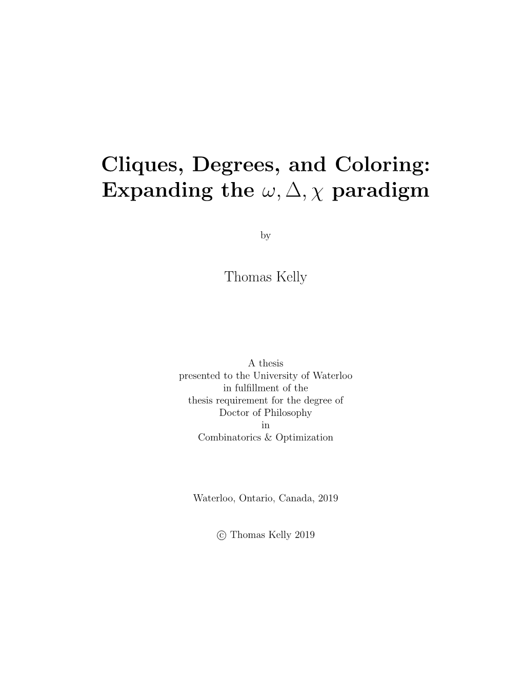 Cliques, Degrees, and Coloring: Expanding the Ω, ∆, Χ Paradigm