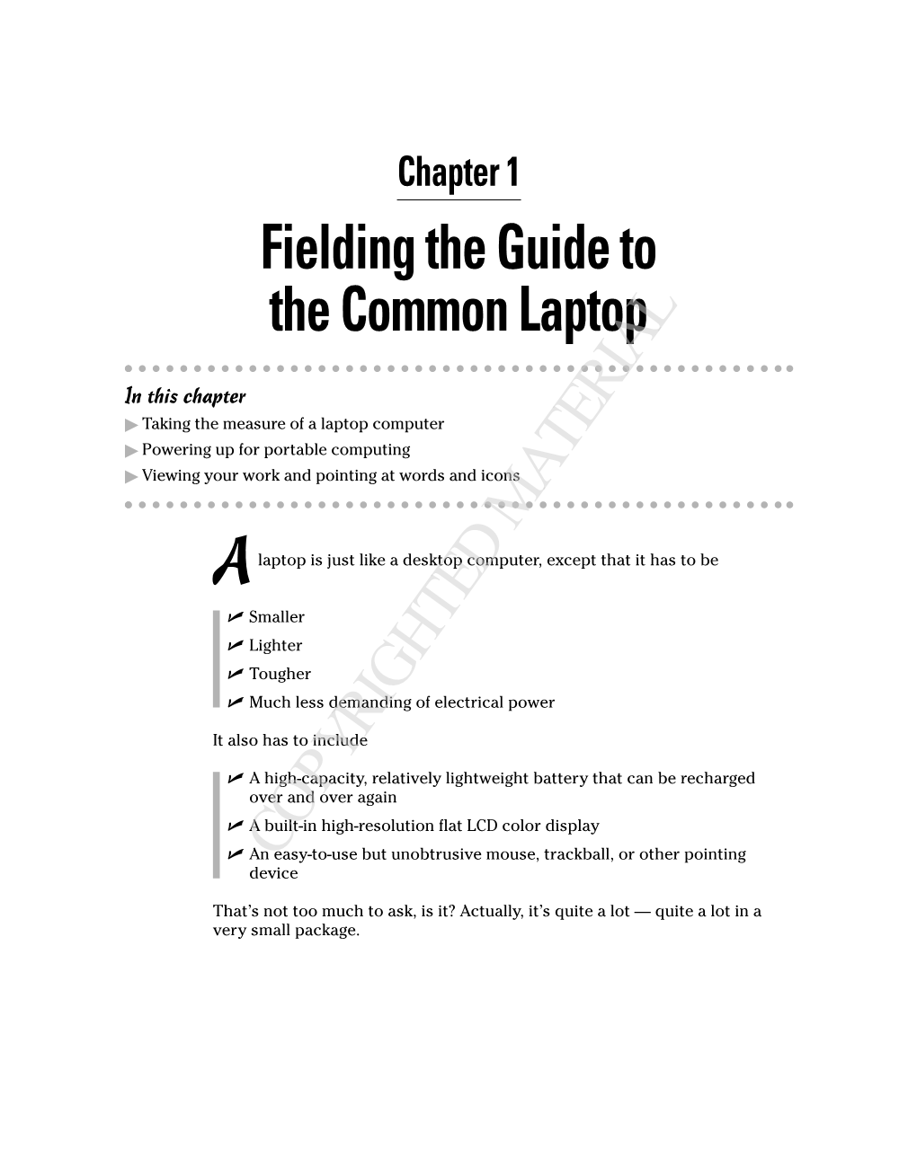 Fielding the Guide to the Common Laptop