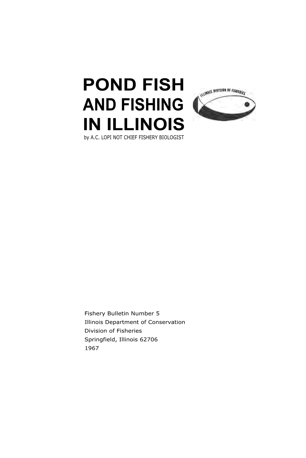POND FISH and FISHING in ILLINOIS by A.C