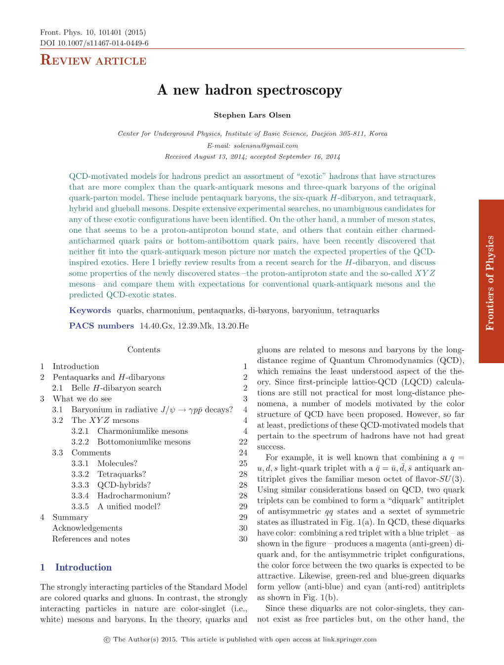 A New Hadron Spectroscopy