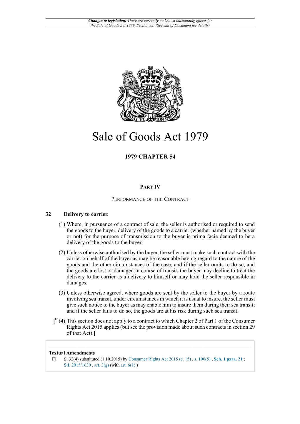 Sale of Goods Act 1979, Section 32