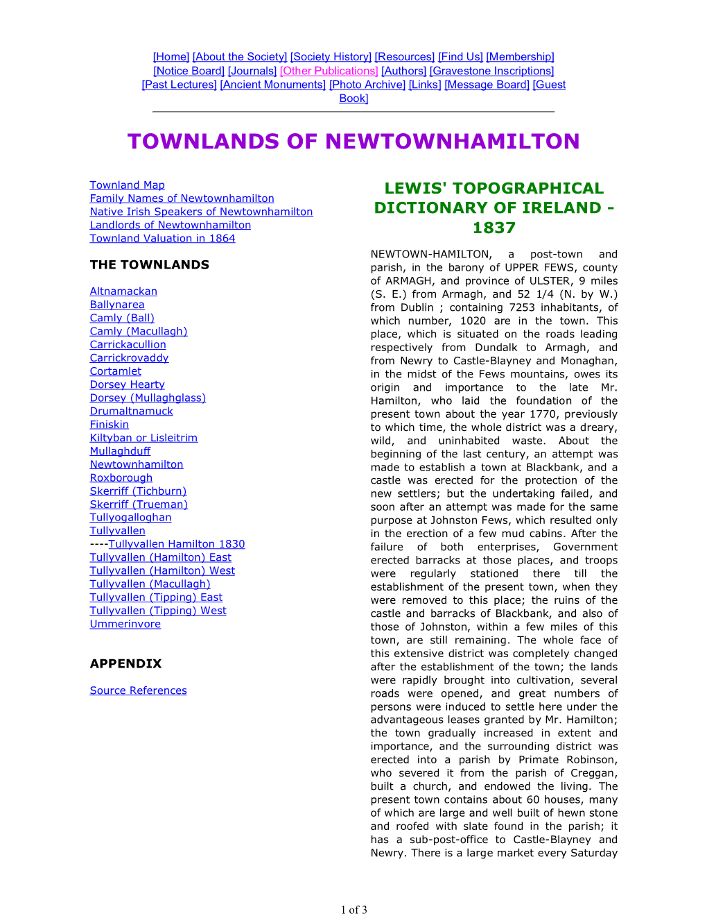 Townlands of Newtownhamilton
