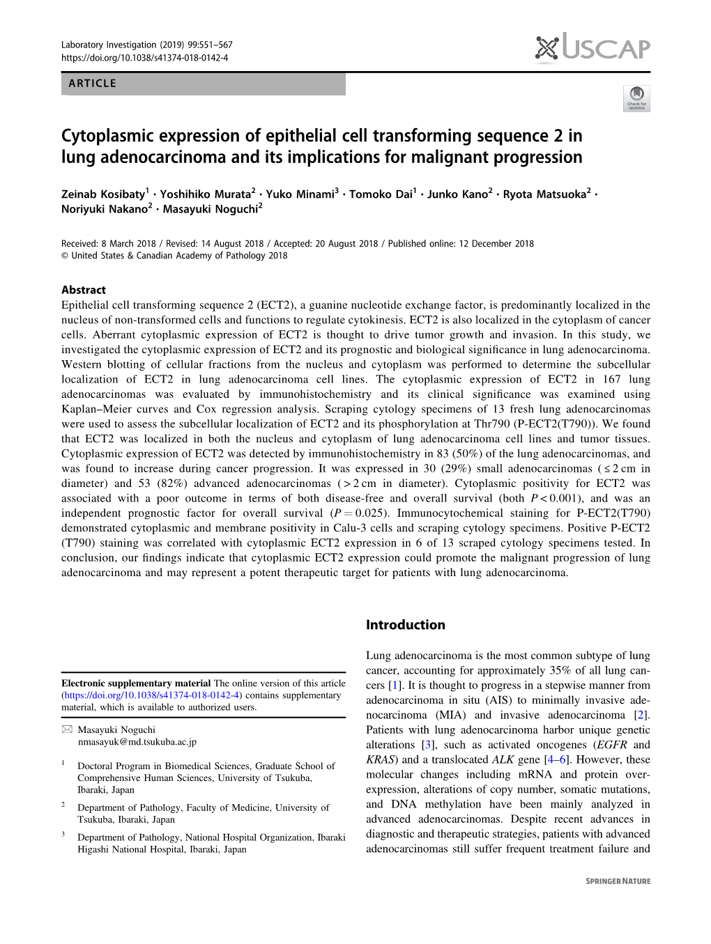 Cytoplasmic Expression of Epithelial Cell Transforming Sequence 2 in Lung Adenocarcinoma and Its Implications for Malignant Progression