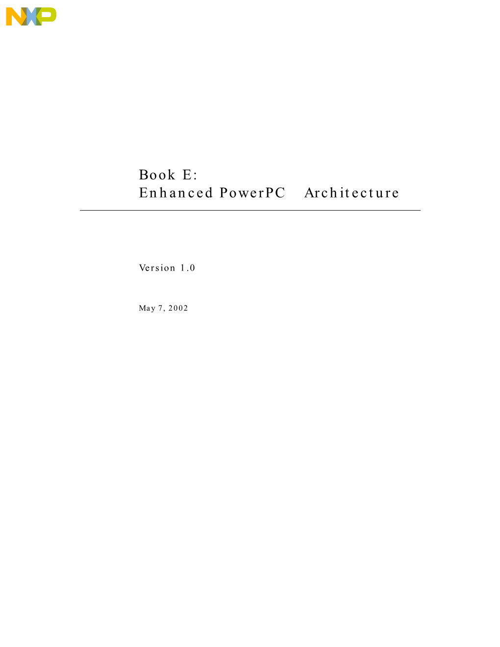 Book E: Enhanced Powerpc™ Architecture