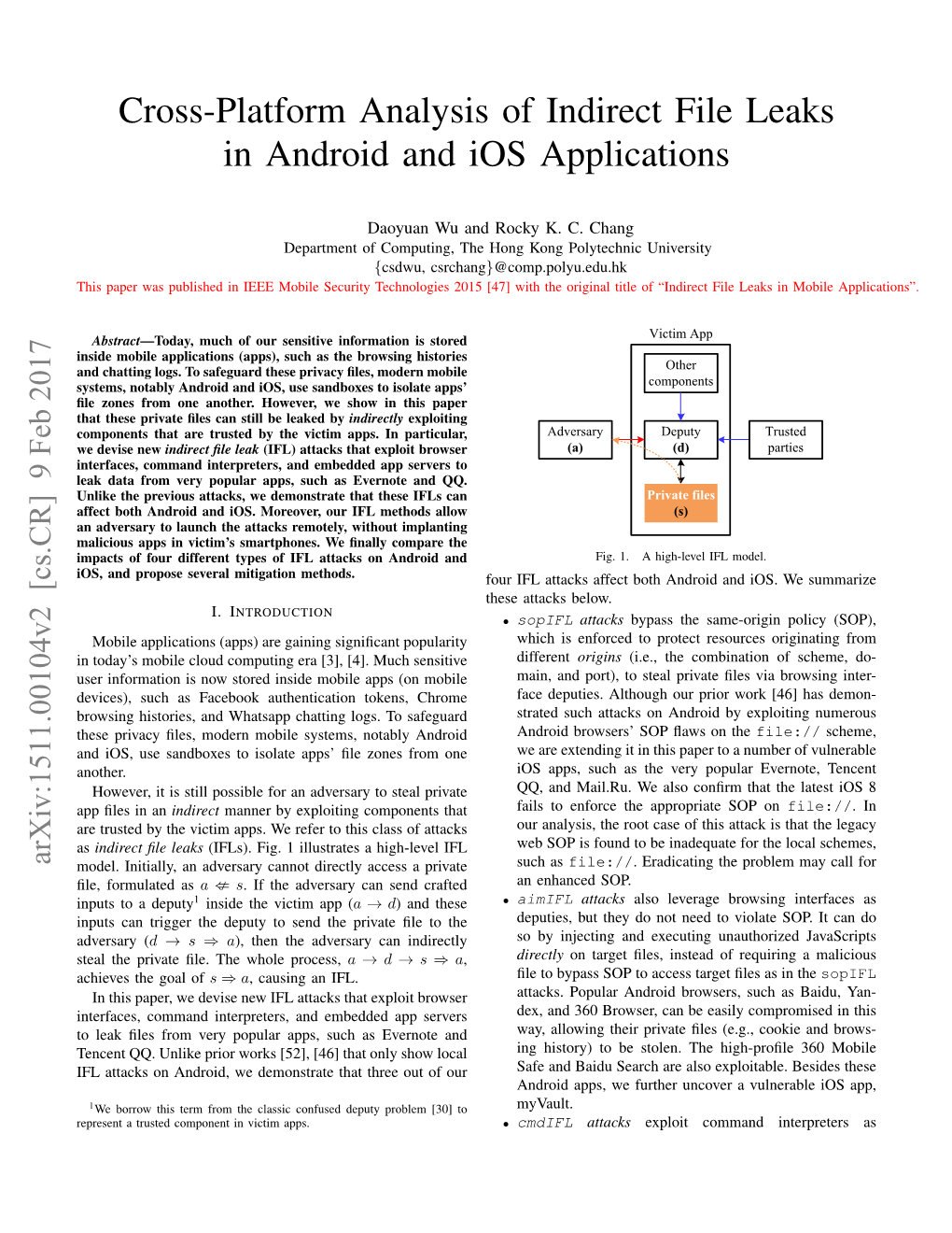 Cross-Platform Analysis of Indirect File Leaks in Android and Ios Applications