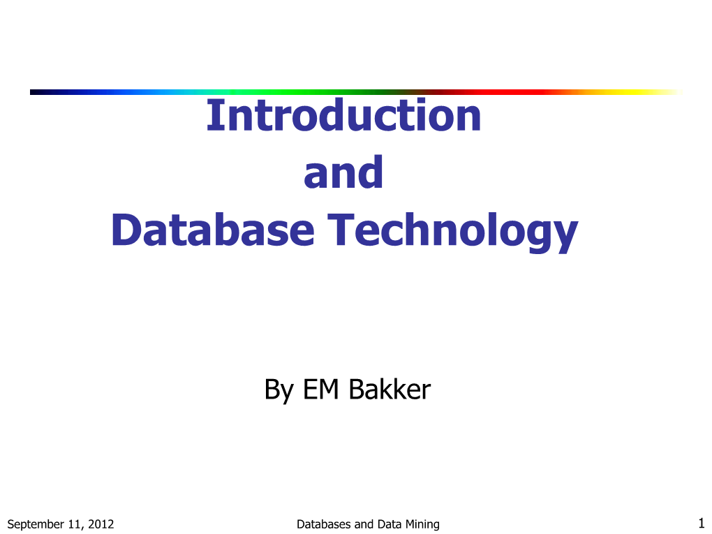Evolution of Database Technology