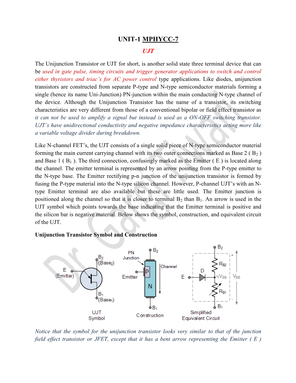 Unit-1 Mphycc-7 Ujt