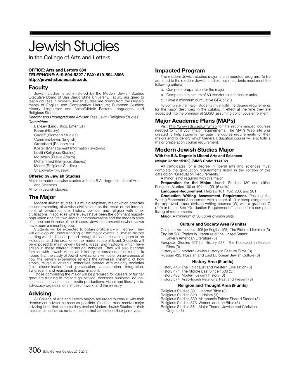 Jewish Studies in the College of Arts and Letters